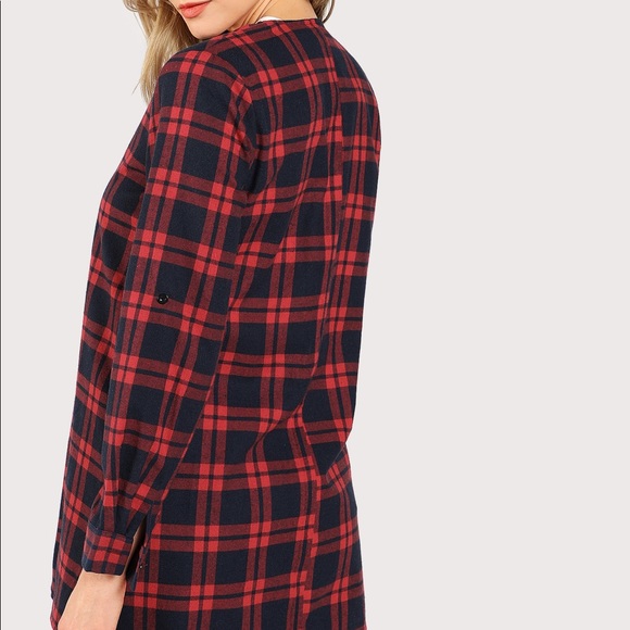 🏆HP🆕checkered Coat w/ waterfall collar - Picture 5 of 8